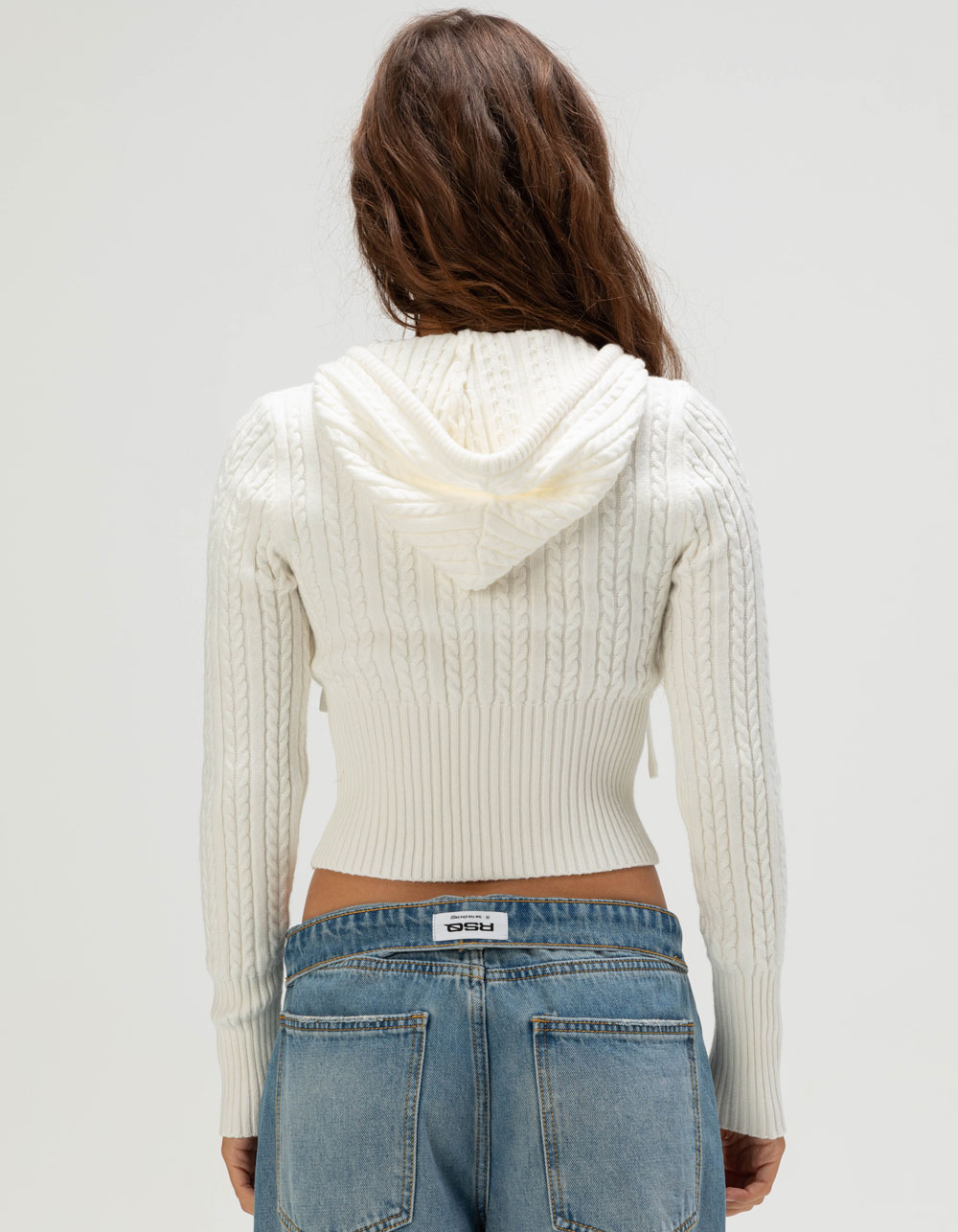 RSQ Womens Cable Knit Zip-Up Hooded Sweater - CREAM | Tillys RSQ Womens Cable Knit Zip-Up Hooded Sweater - CREAM | Tillys