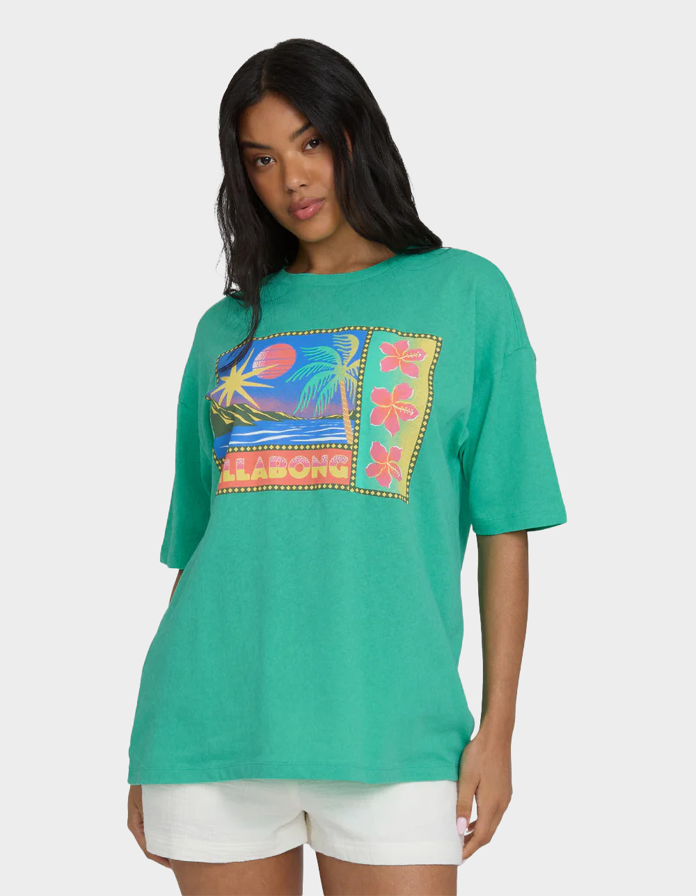 BILLABONG Summer Heat Womens Boy Tee - GREEN