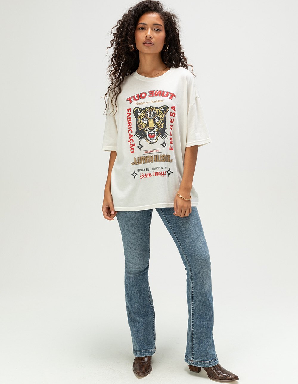 BRIXTON Getaway Womens Oversized Tee - CREAM