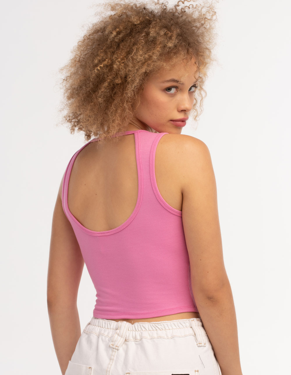 DESTINED Womens Cut Out Back Tank Top FUSCHIA Tillys