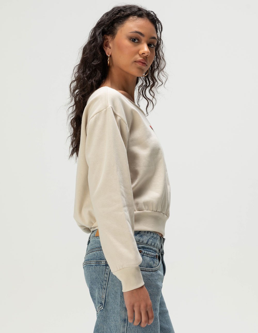 RSQ Womens Retro Car Oversized Sweatshirt - IVORY