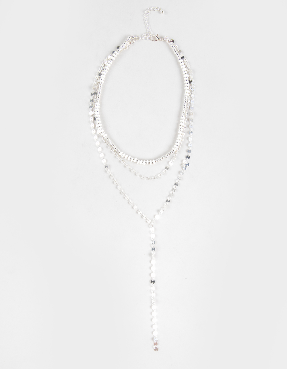 FULL TILT Layered Y Necklace - SILVER