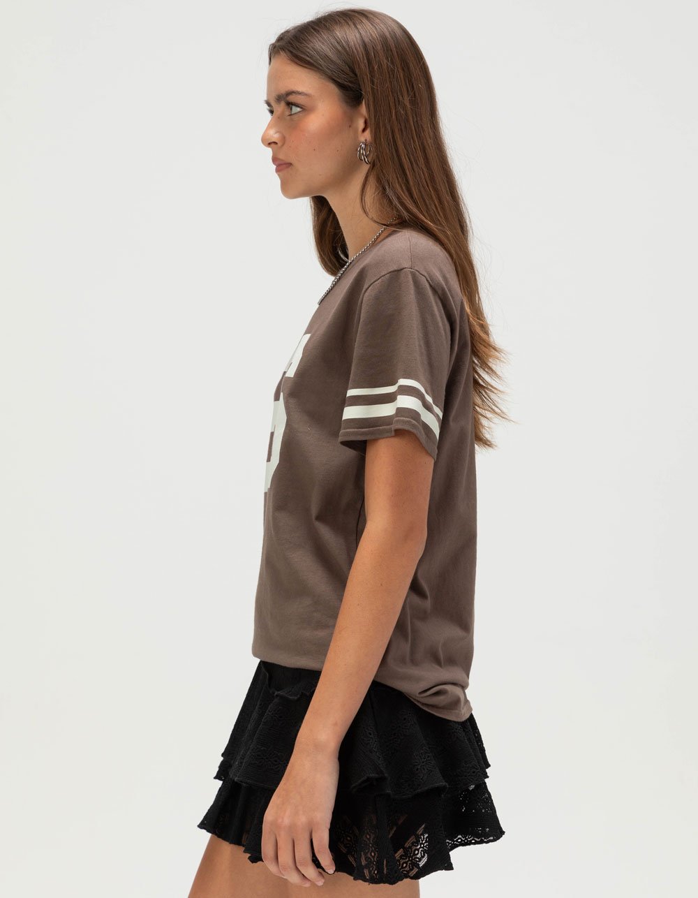 RSQ Womens 26 Boyfriend Tee - BROWN
