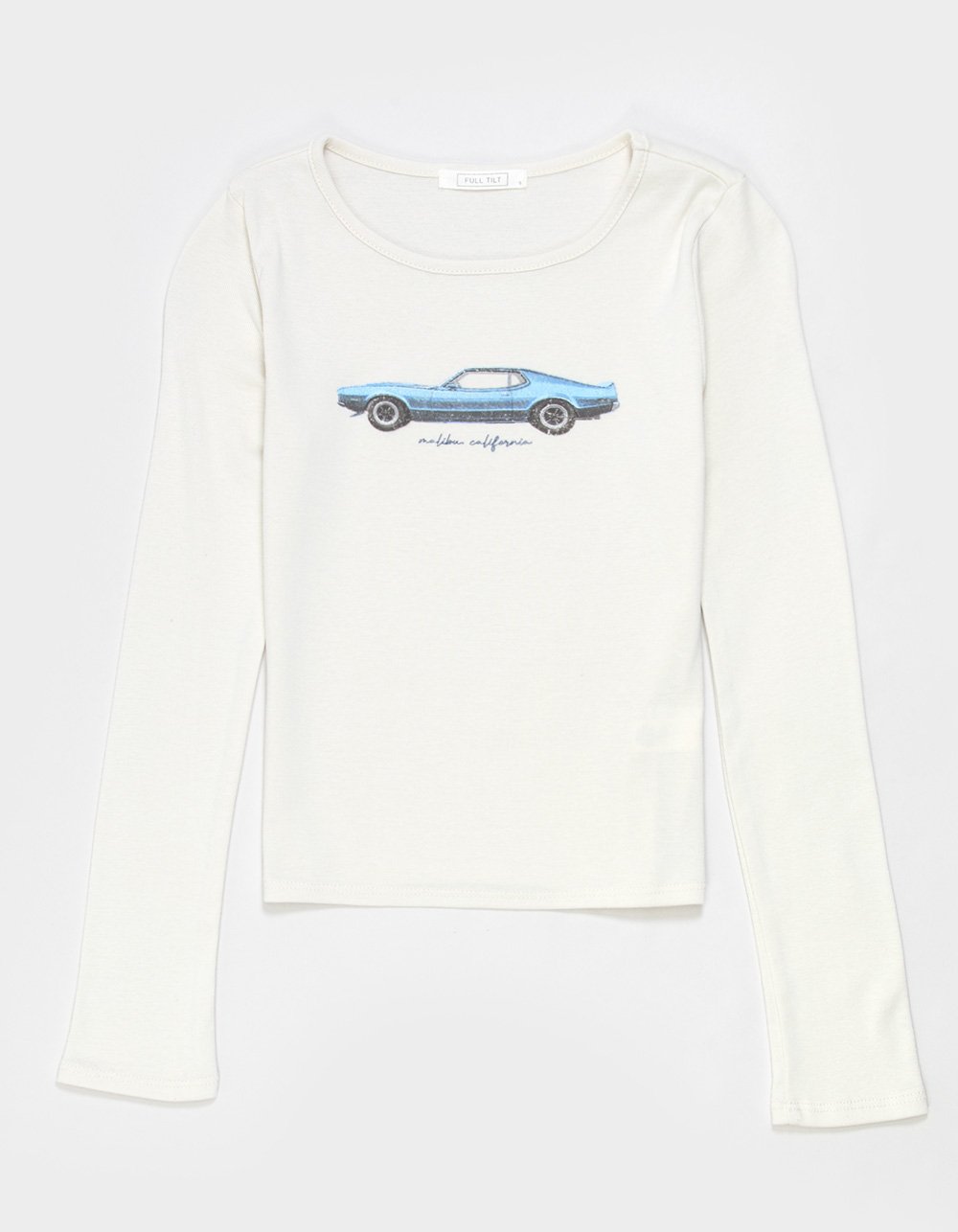 FULL TILT Malibu Car Girls Long Sleeve Tee - STONE