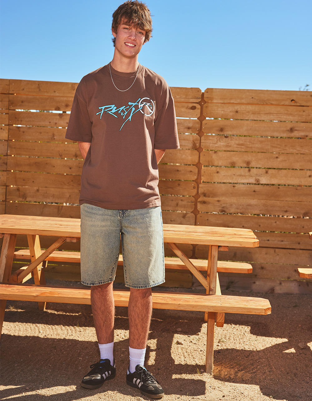 RUSTY Hoodus Mens Tee - BROWN