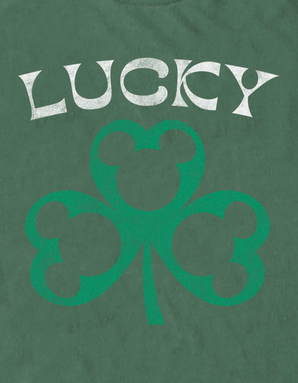 DISNEY Lucky Mickey Clover Unisex Tee - LT GREEN