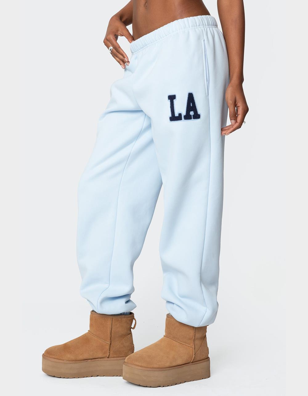 EDIKTED LA Love Oversized Sweatpants - LIGHT BLUE
