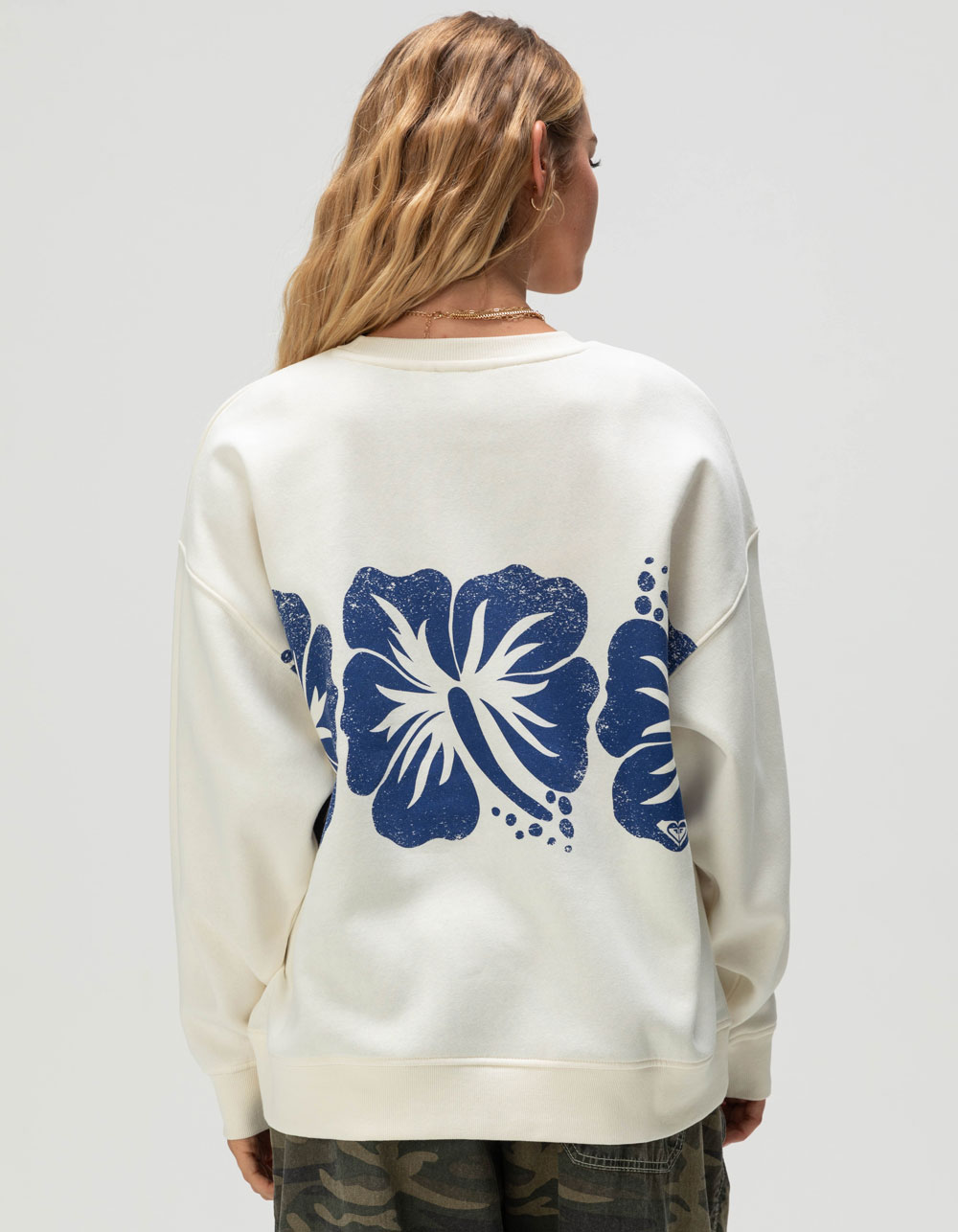 ROXY Morning Hike Womens Crewneck Sweatshirt - WHITE