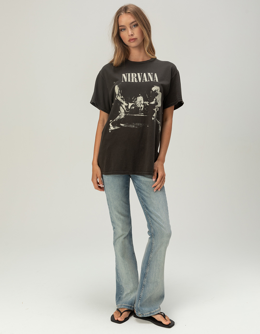 NIRVANA Womens Boyfriend Tee - BLACK