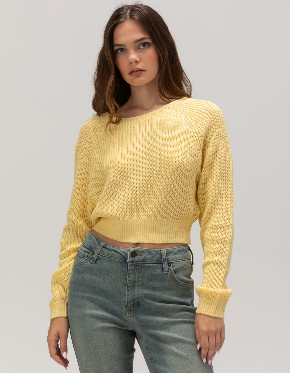BILLABONG Sun Soaked Womens Crop Sweater - YELLOW