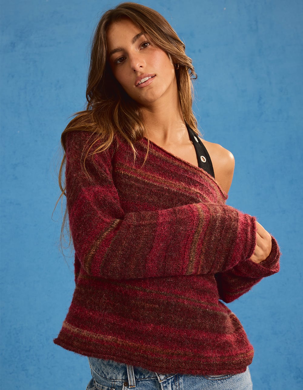 RHYTHM Coastline Womens Sweater - BURGUNDY