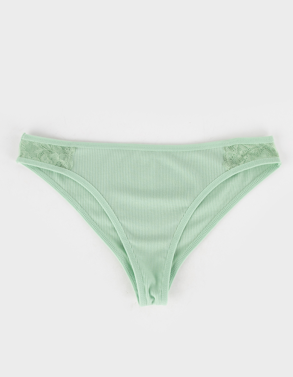 SKY & SPARROW Rib Laceside Bikini Panties - SAGE | Tillys