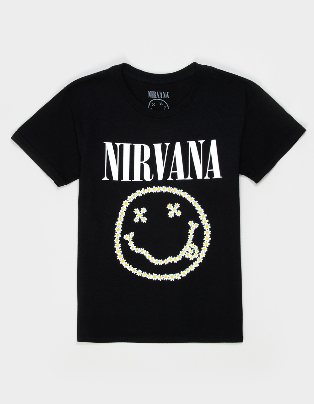 NIRVANA Flower Girls Boyfriend Tee - BLACK