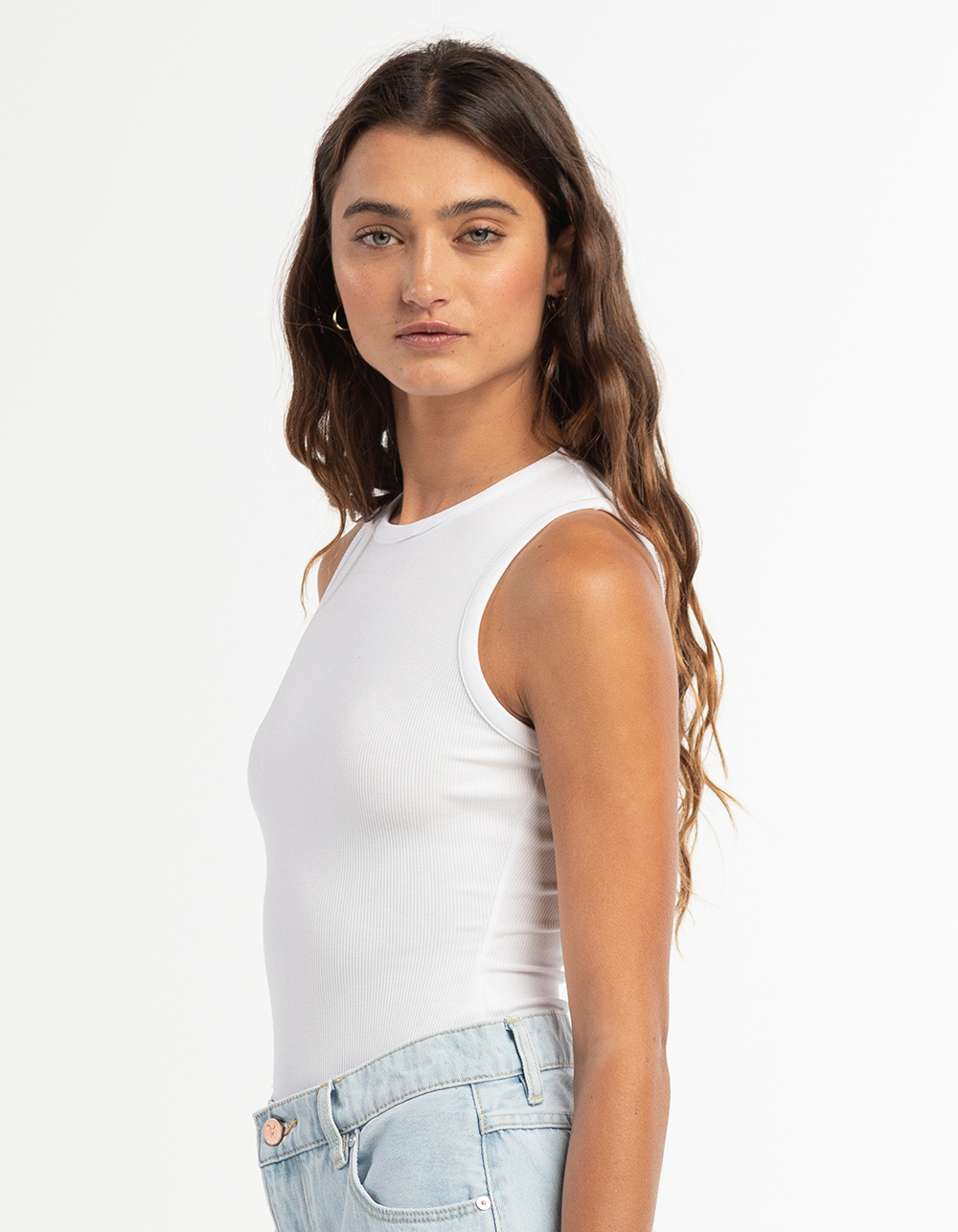 LE LIS Womens Tank Bodysuit WHITE Tillys