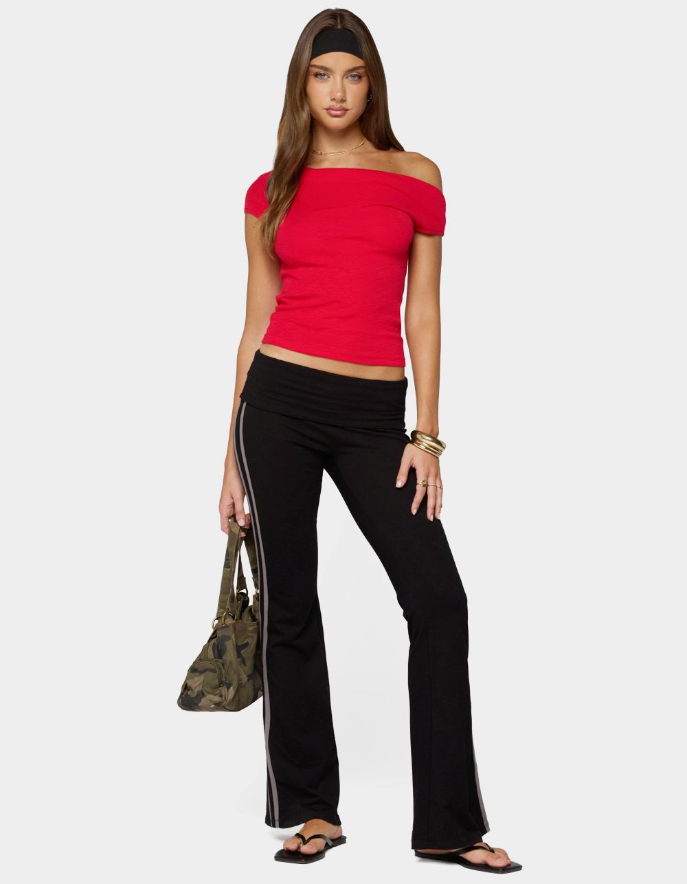 EDIKTED Martah Off Shoulder Top - RED