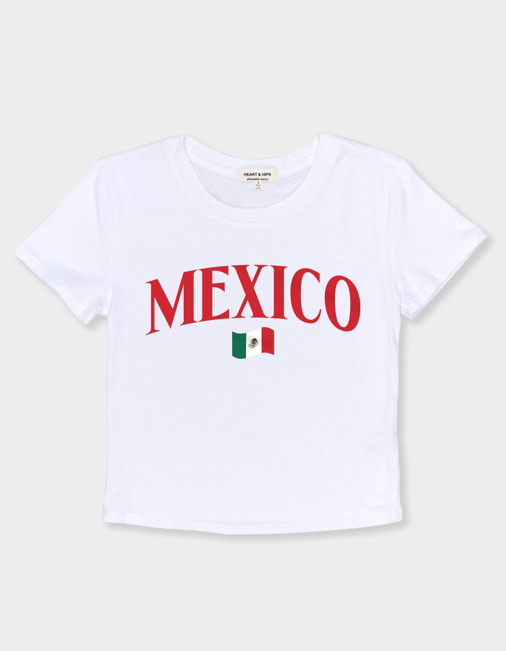 MEXICO Flag Womens Baby Tee - WHITE