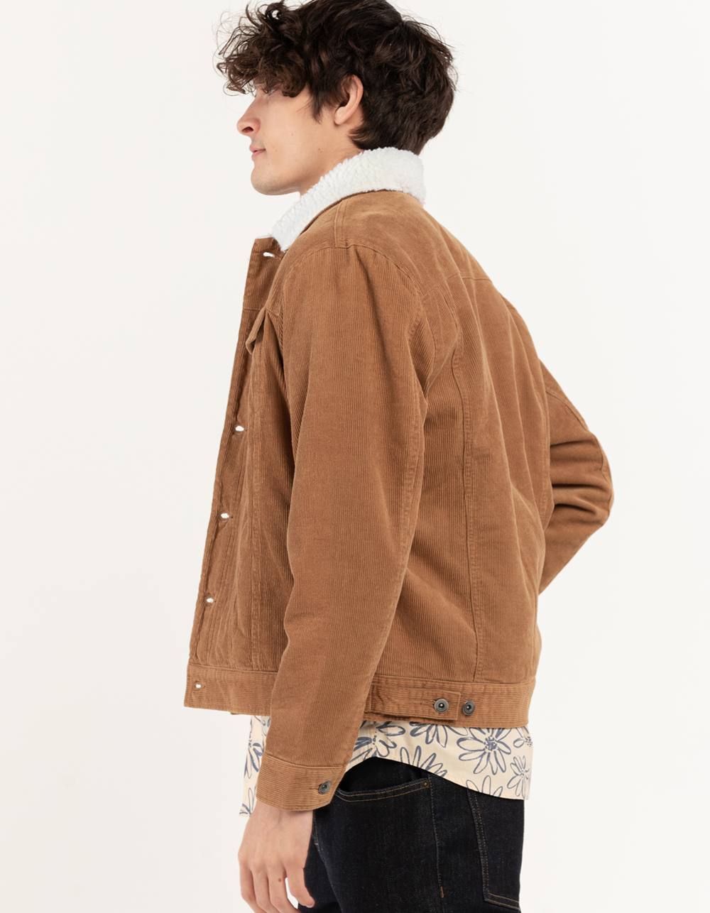 RSQ Mens Sherpa Lined Corduroy Jacket TAN Tillys