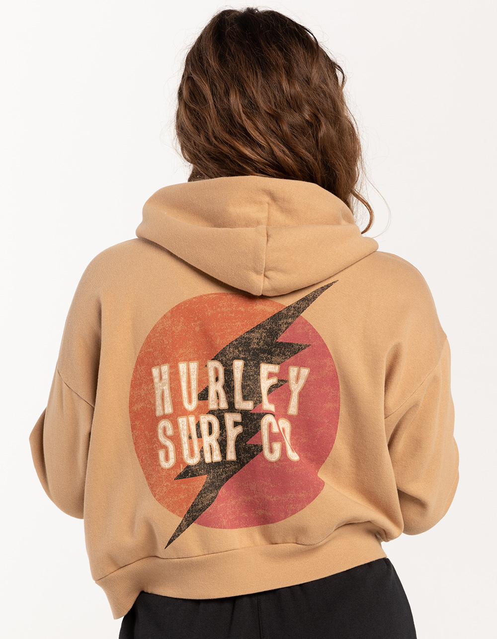 HURLEY Surf Queen Hailey Womens Crop Zip-Up Hoodie - TAN | Tillys