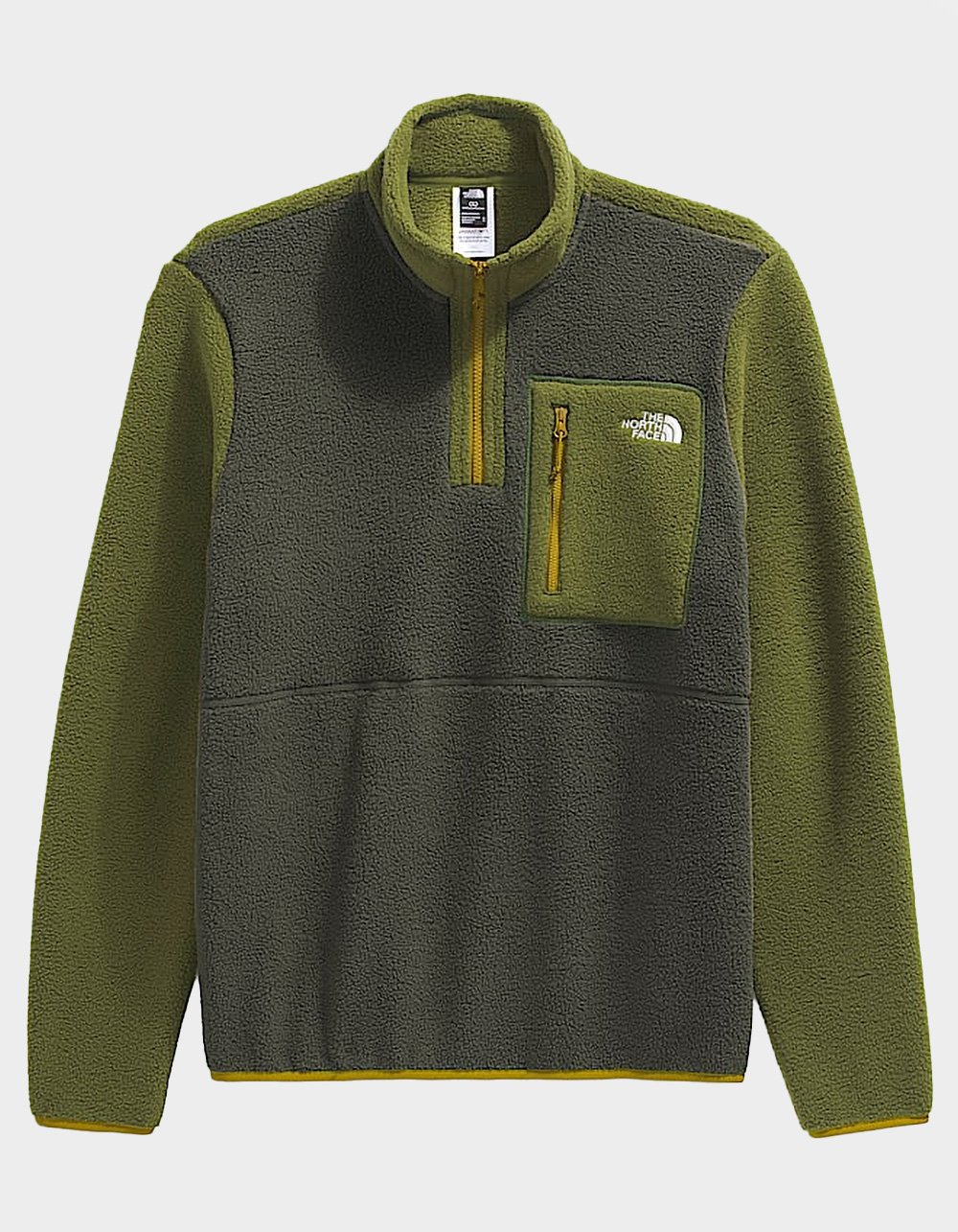 THE NORTH FACE Yumiori Mens Quarter Zip Fleece Jacket - OLIVE