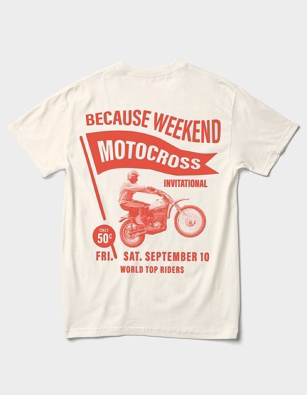 BECAUSE WEEKEND Motocross Mens Tee - BONE