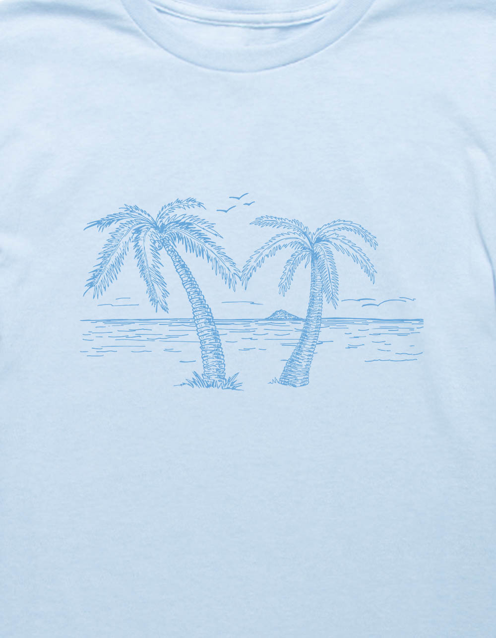 BEACH Palm Tree Outline Girls Tee