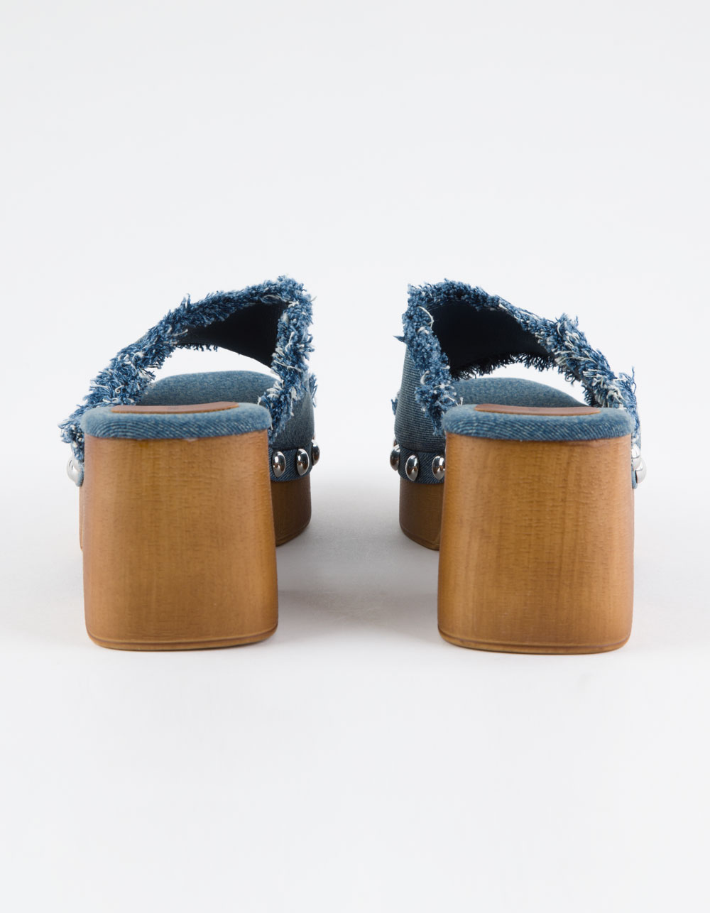 ROCK & CANDY Noelia Womens Platform Slide Sandals - BLUE DENIM