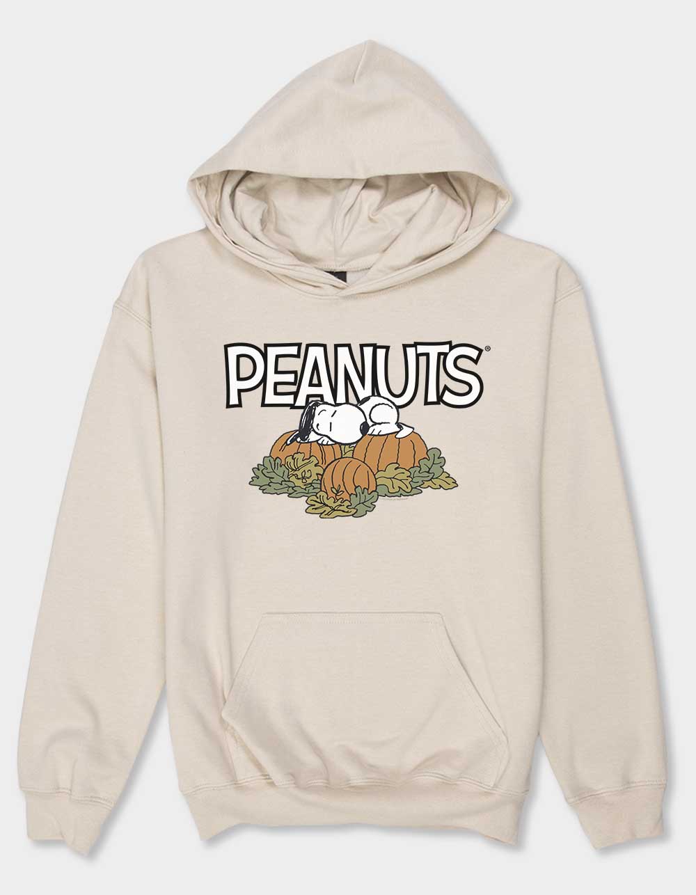 PEANUTS Pumpkin Snoopy Nap Unisex Kids Hoodie - SAND
