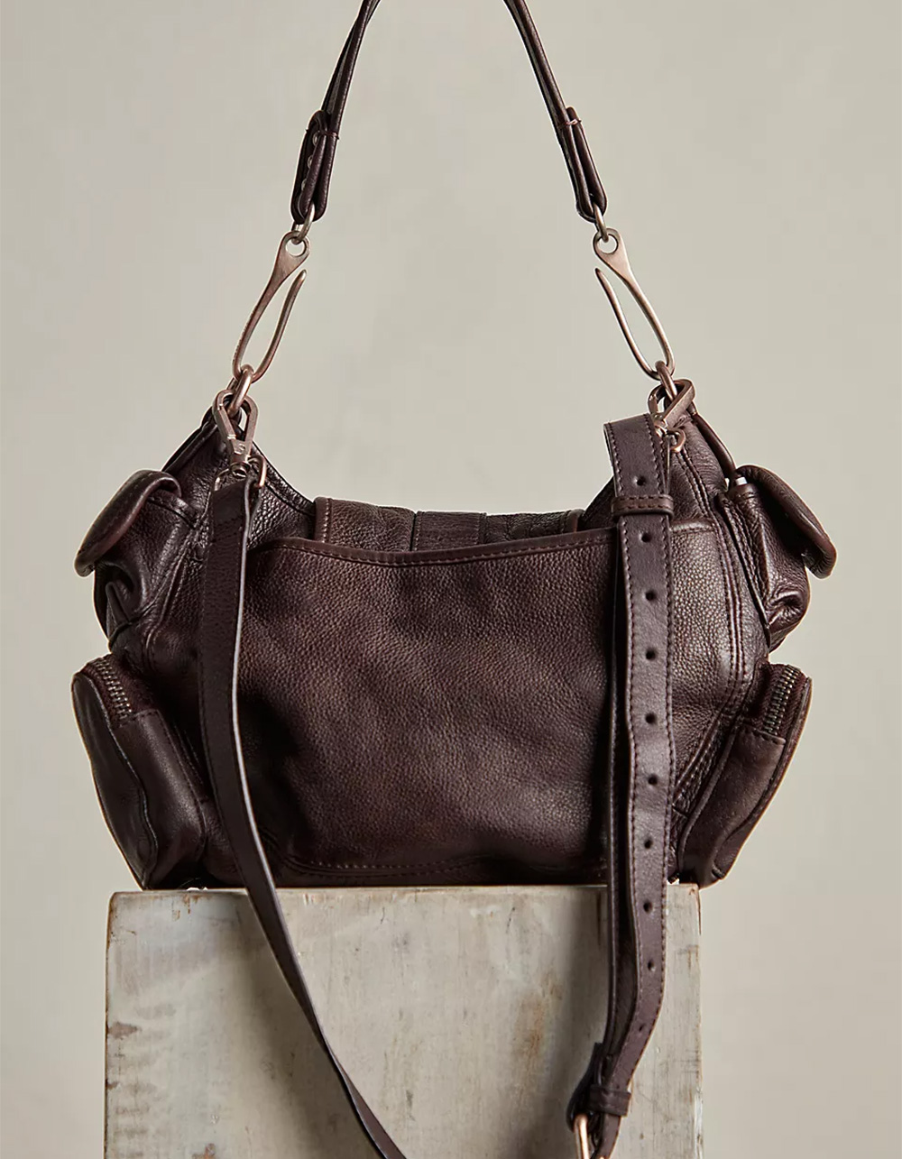 FREE PEOPLE Baby Asher Tote Bag - CHOCOLATE