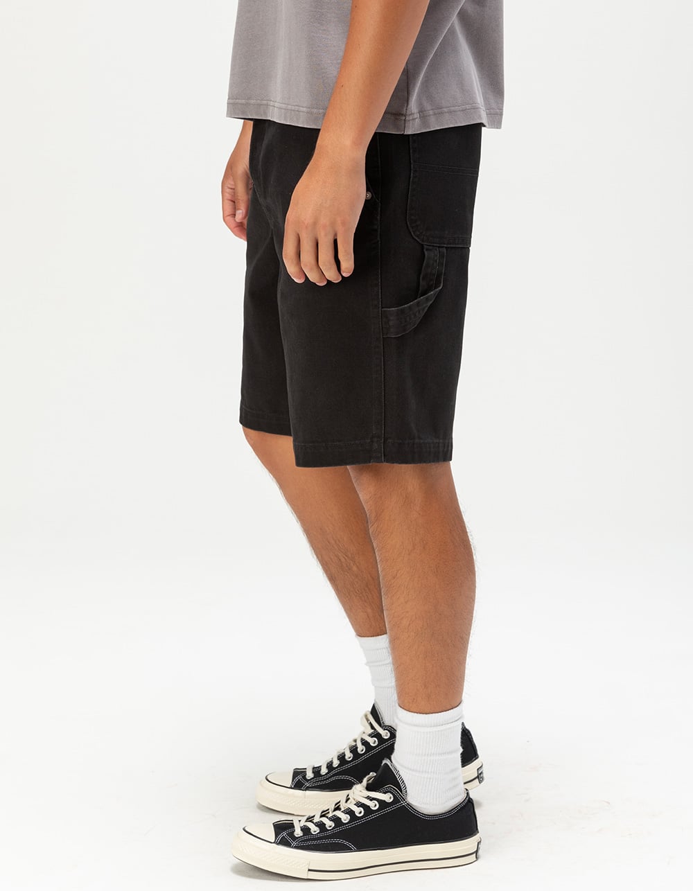 RSQ Mens Loose Twill Carpenter Shorts - WASHED BLACK