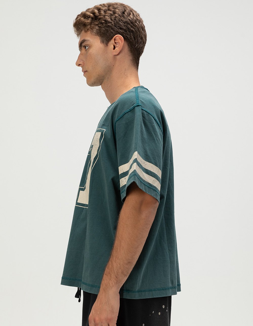 RSQ Mens Jersey Boxy Tee - DK GREEN