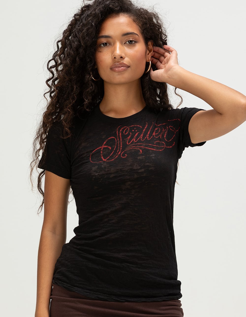 SULLEN Crawling Panther Womens Fitted Tee - BLACK