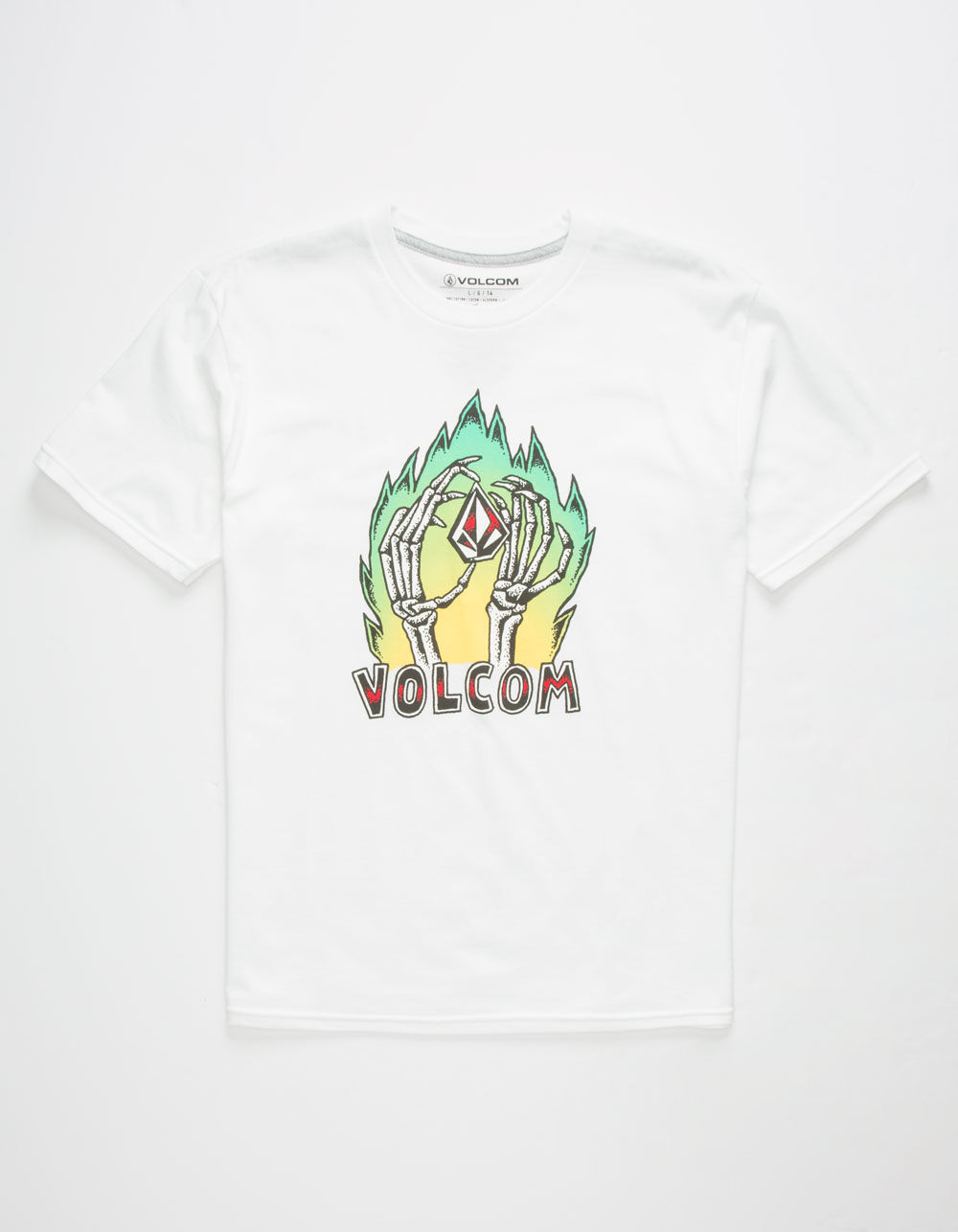 VOLCOM Skeleton Flames Boys T-Shirt - WHITE | Tillys
