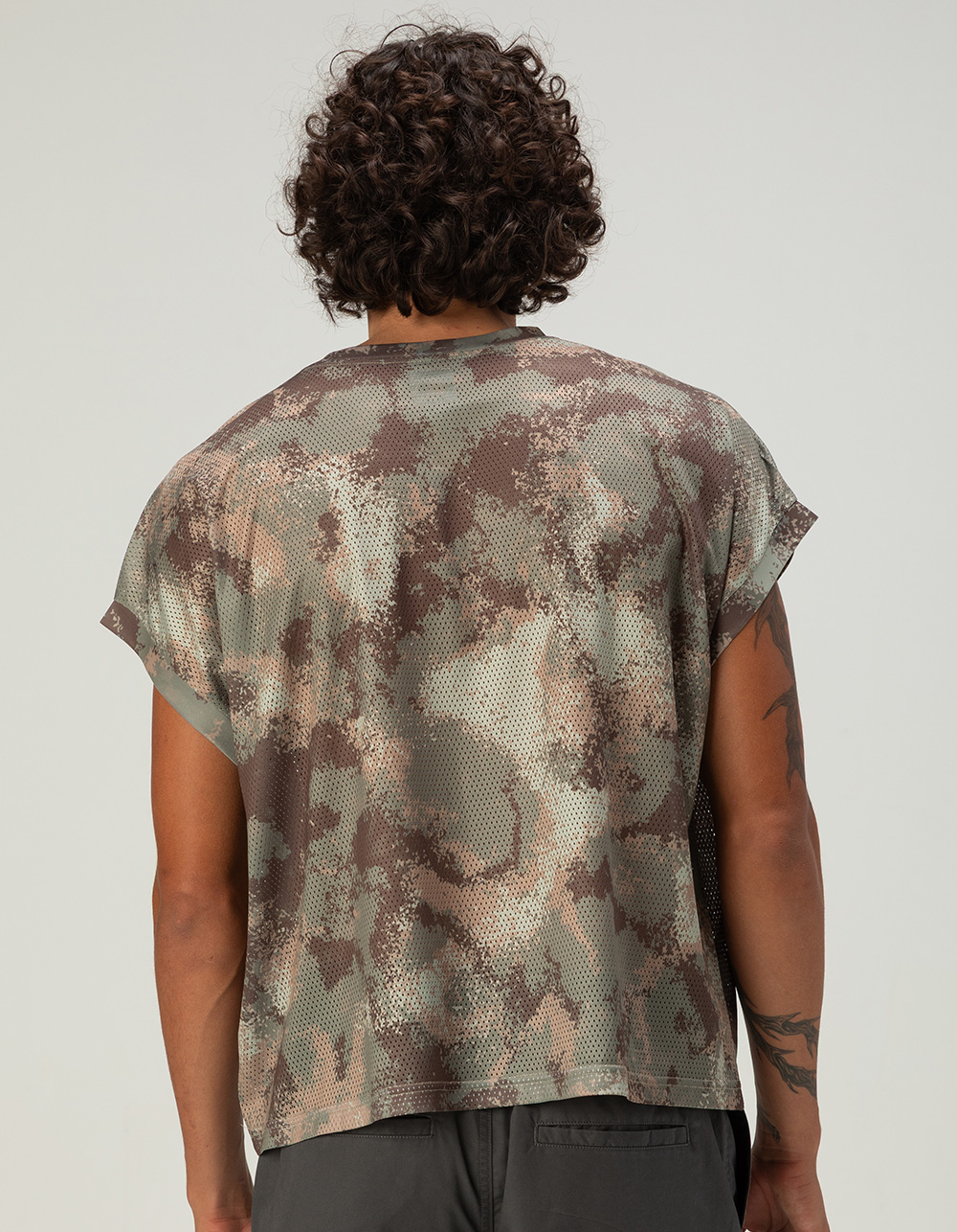 RSQ Mens Mesh Muscle Tee - CAMO GREEN