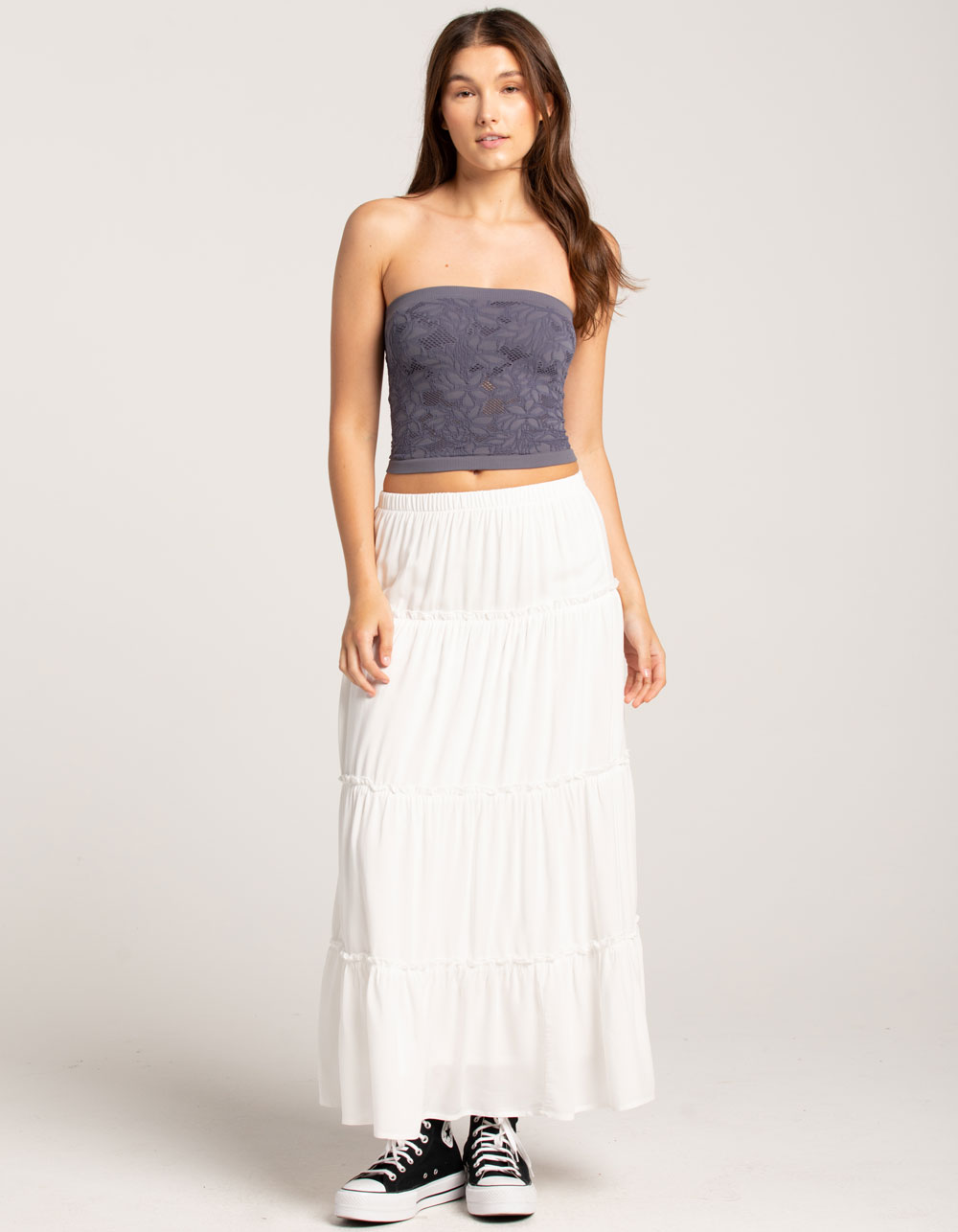 TILLYS Seamless Textured Lace Womens Tube Top DARK BLUE Tillys