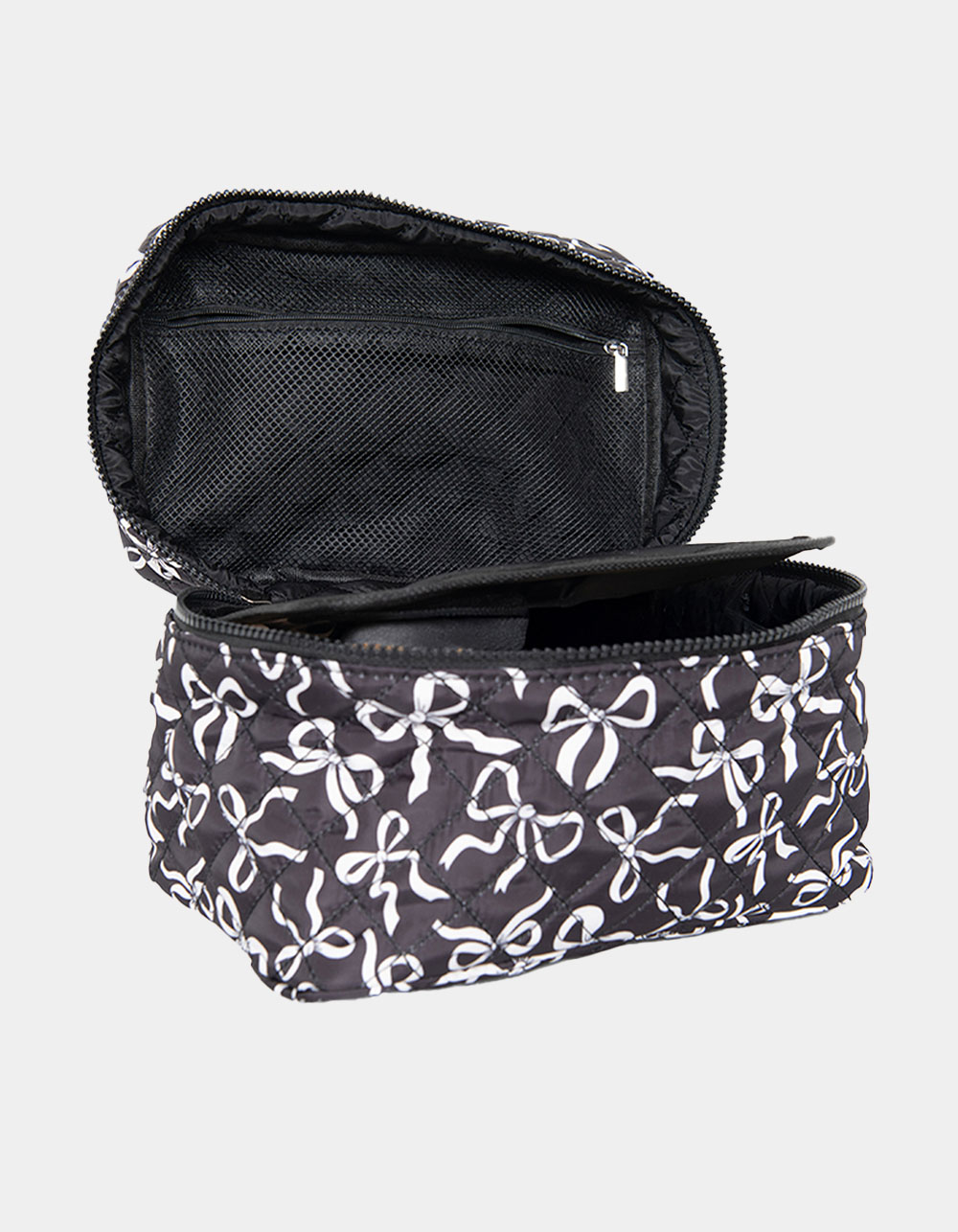 KATYDID Black & White Coquette Bows All Over Make Up Bag - BLK/WHT