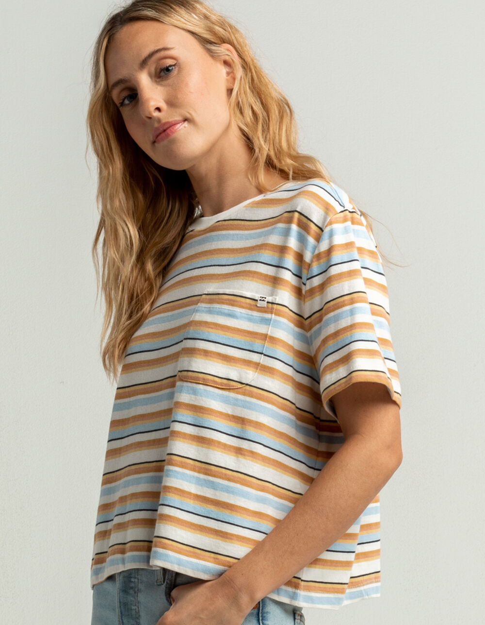 BILLABONG Beach Stripes Womens Pocket Tee - CREAM COMBO | Tillys