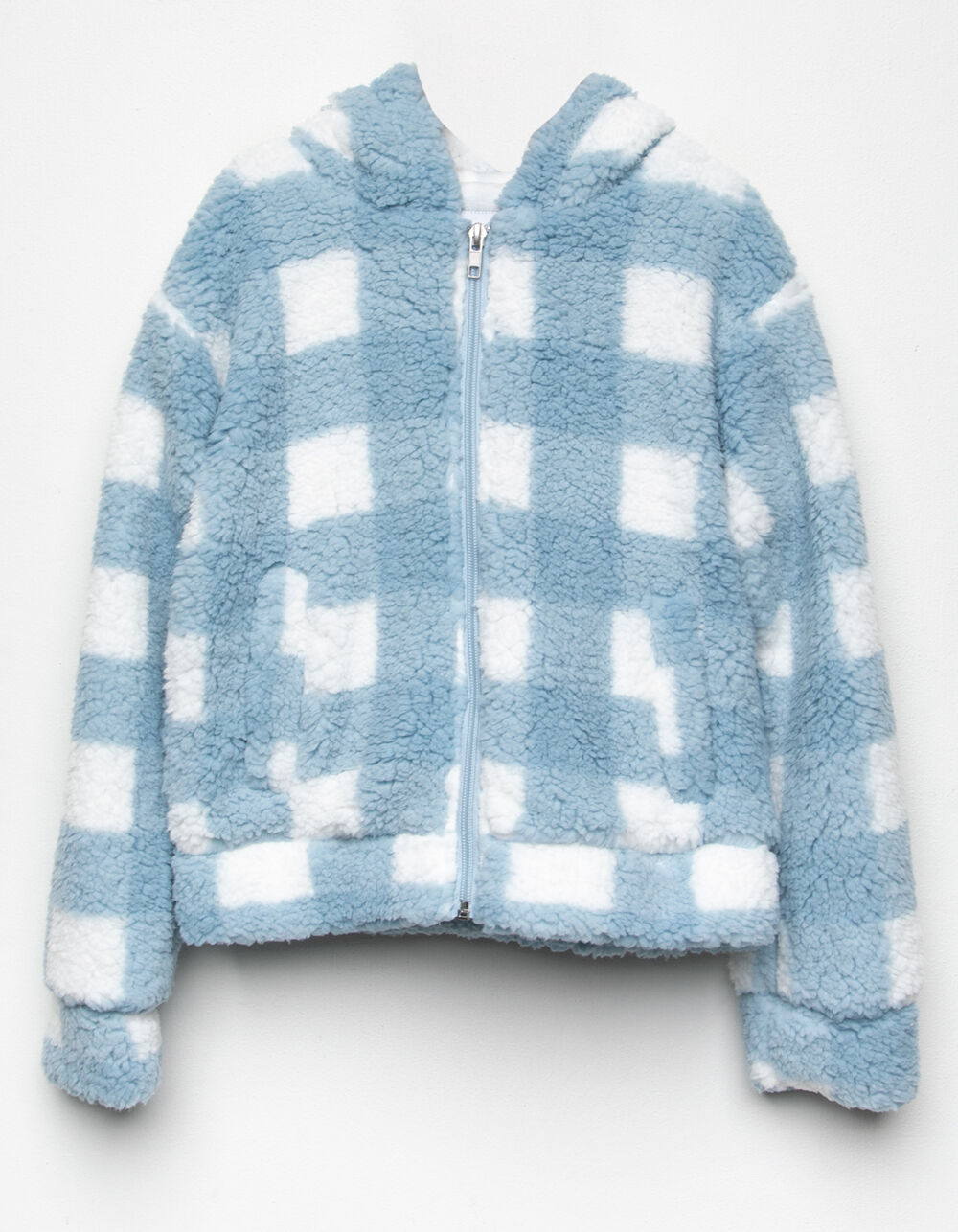 RSQ Sherpa Plaid Girls Jacket - BLUE COMBO | Tillys