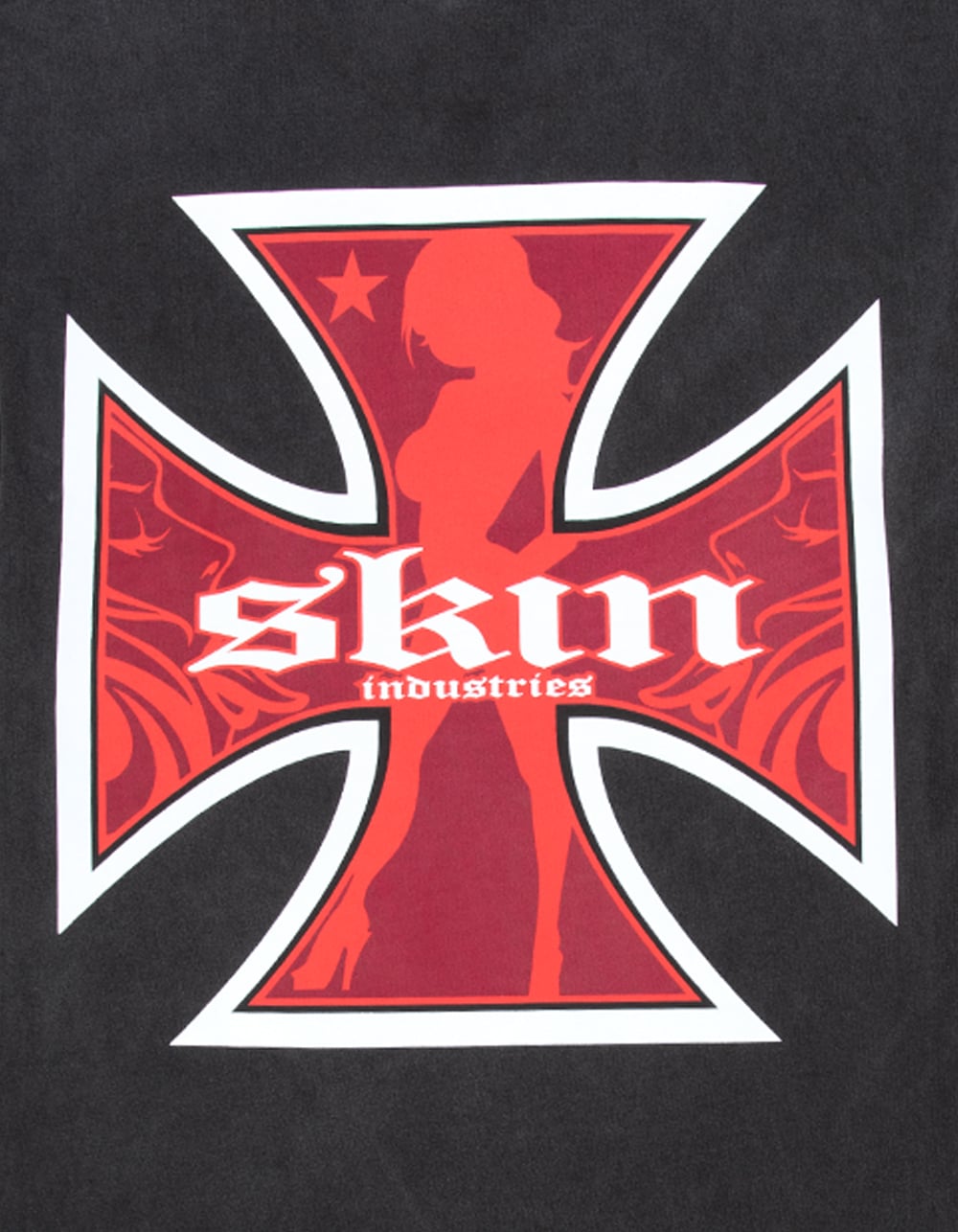 SKIN INDUSTRIES C 4 Red Mens Tee - WASHED BLACK