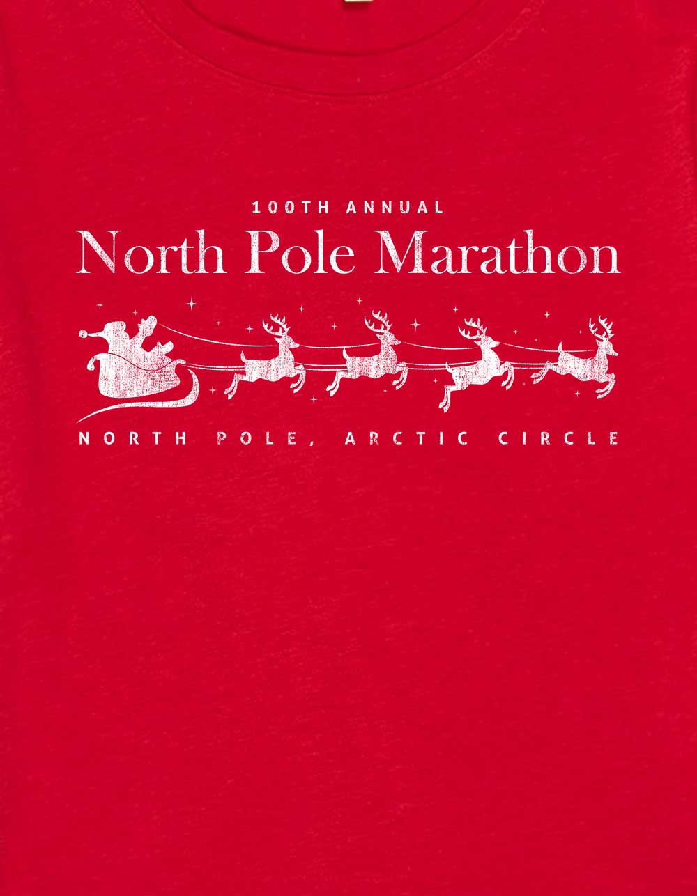 NORTH POLE Marathon Womens Baby Tee - RED