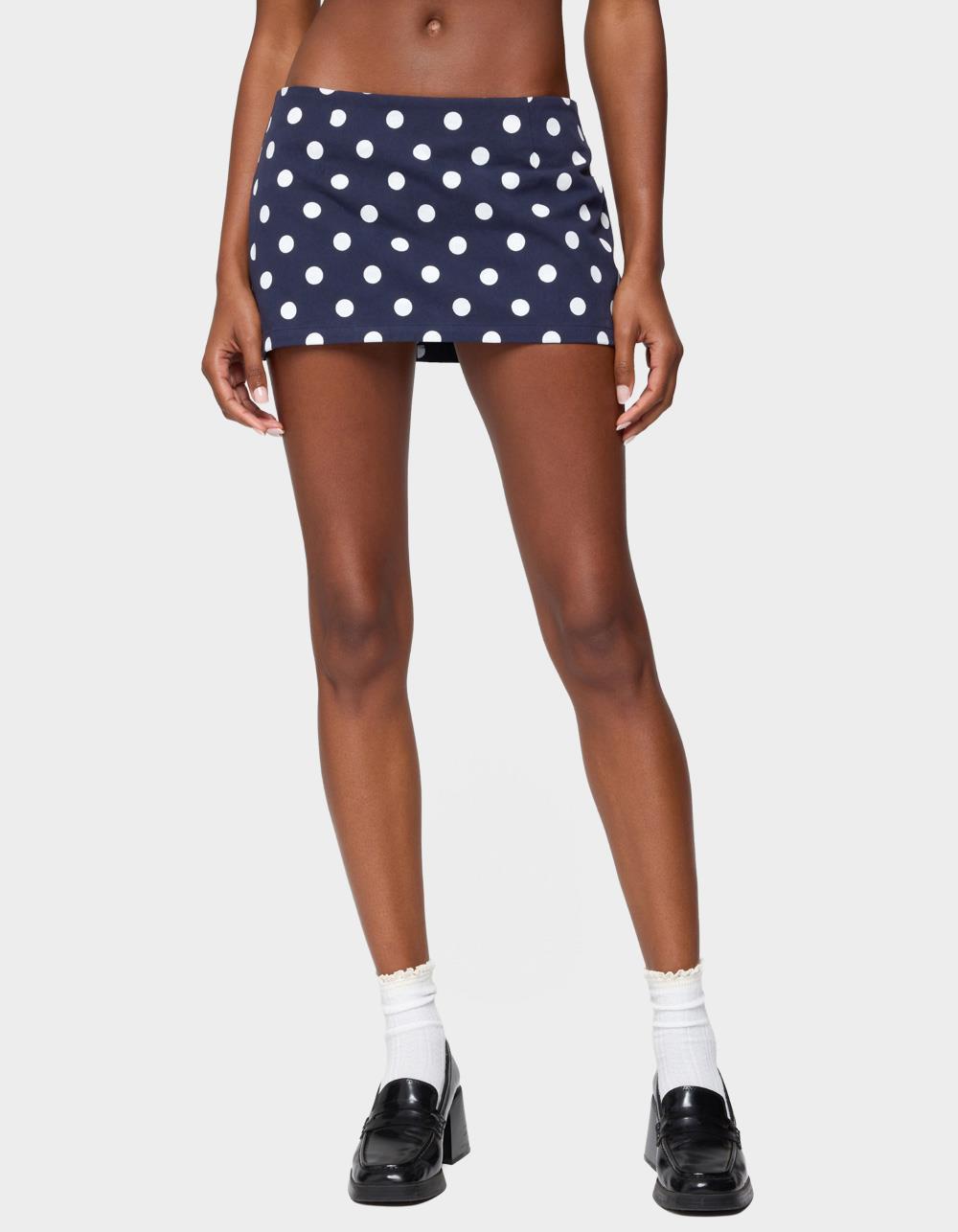 EDIKTED Noreen Polka Dot Mini Skort - NAVY