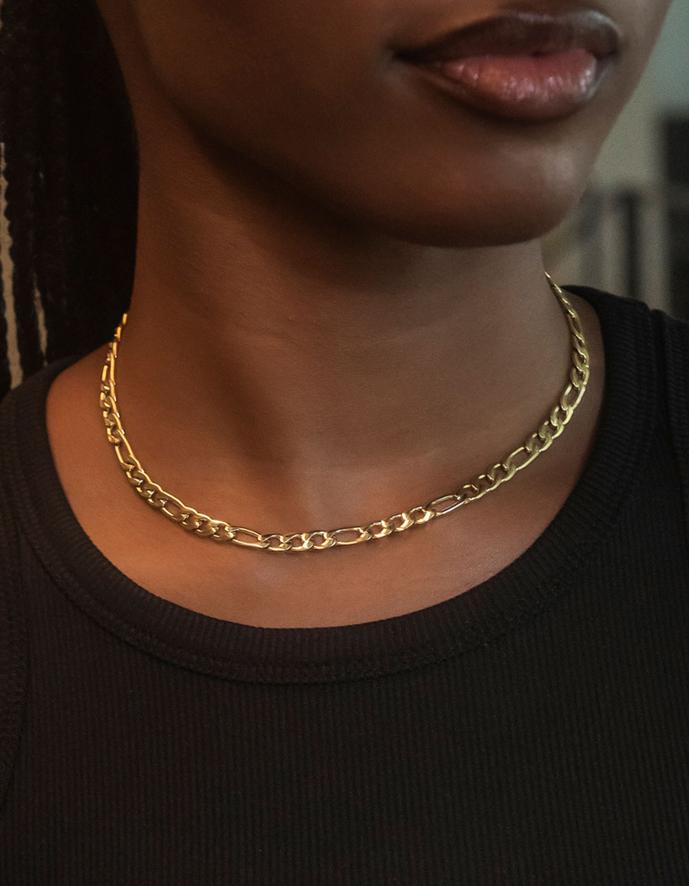 GLD 6mm Figaro Necklace - GOLD