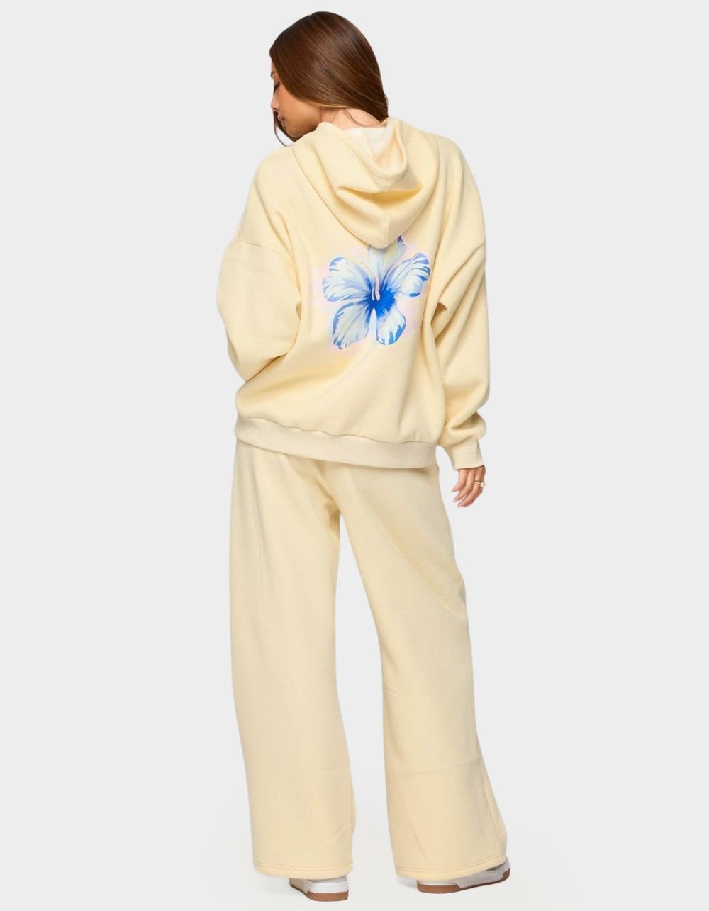 EDIKTED Tropical Bloom Hoodie - YELLOW