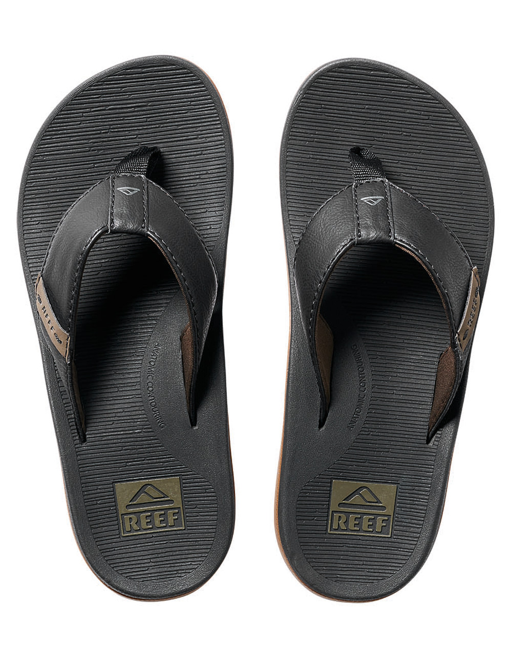 REEF Santa Ana Mens Flip Flops - BLACK
