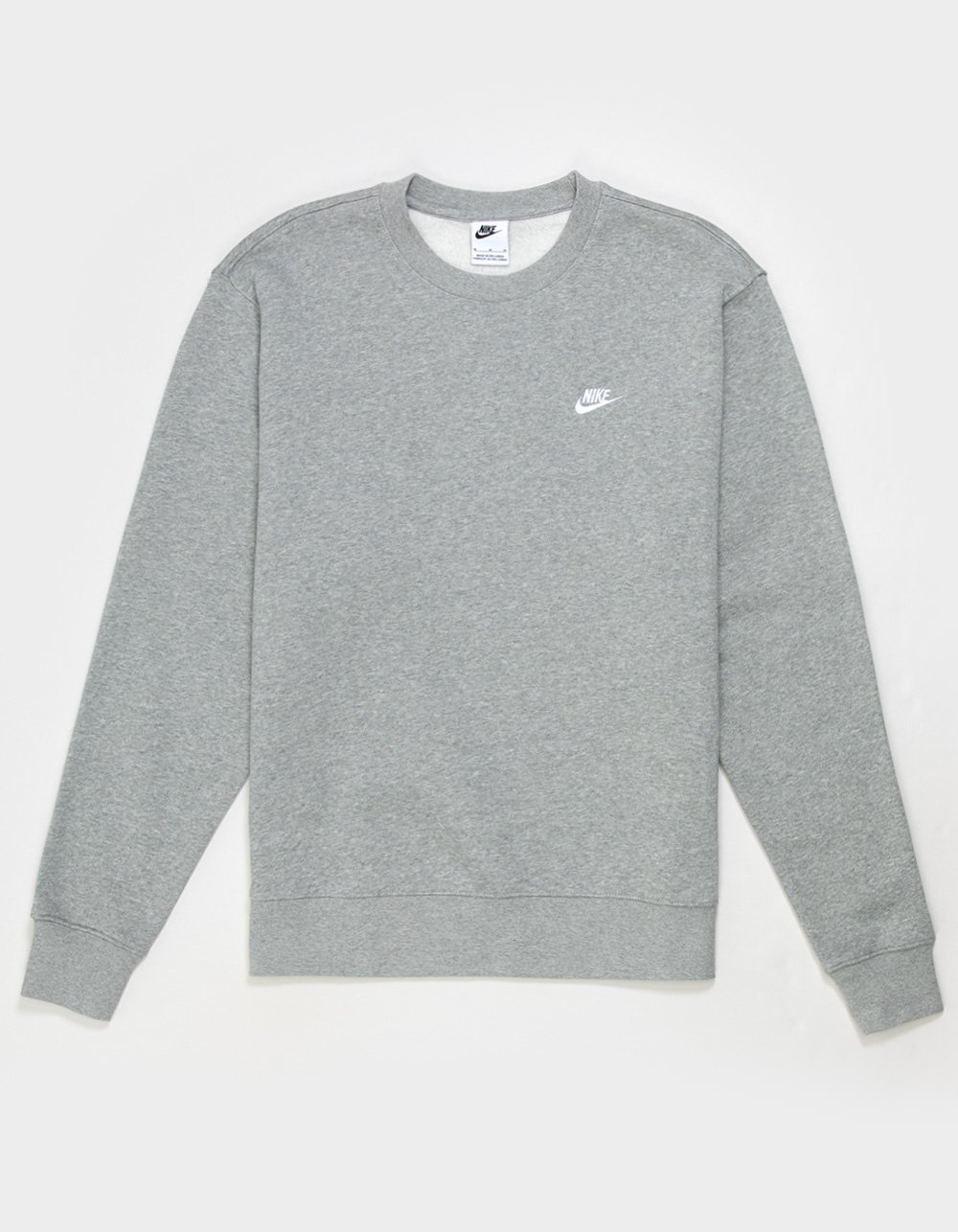NIKE Club Fleece Mens Crewneck Sweatshirt - HEATHER GRAY