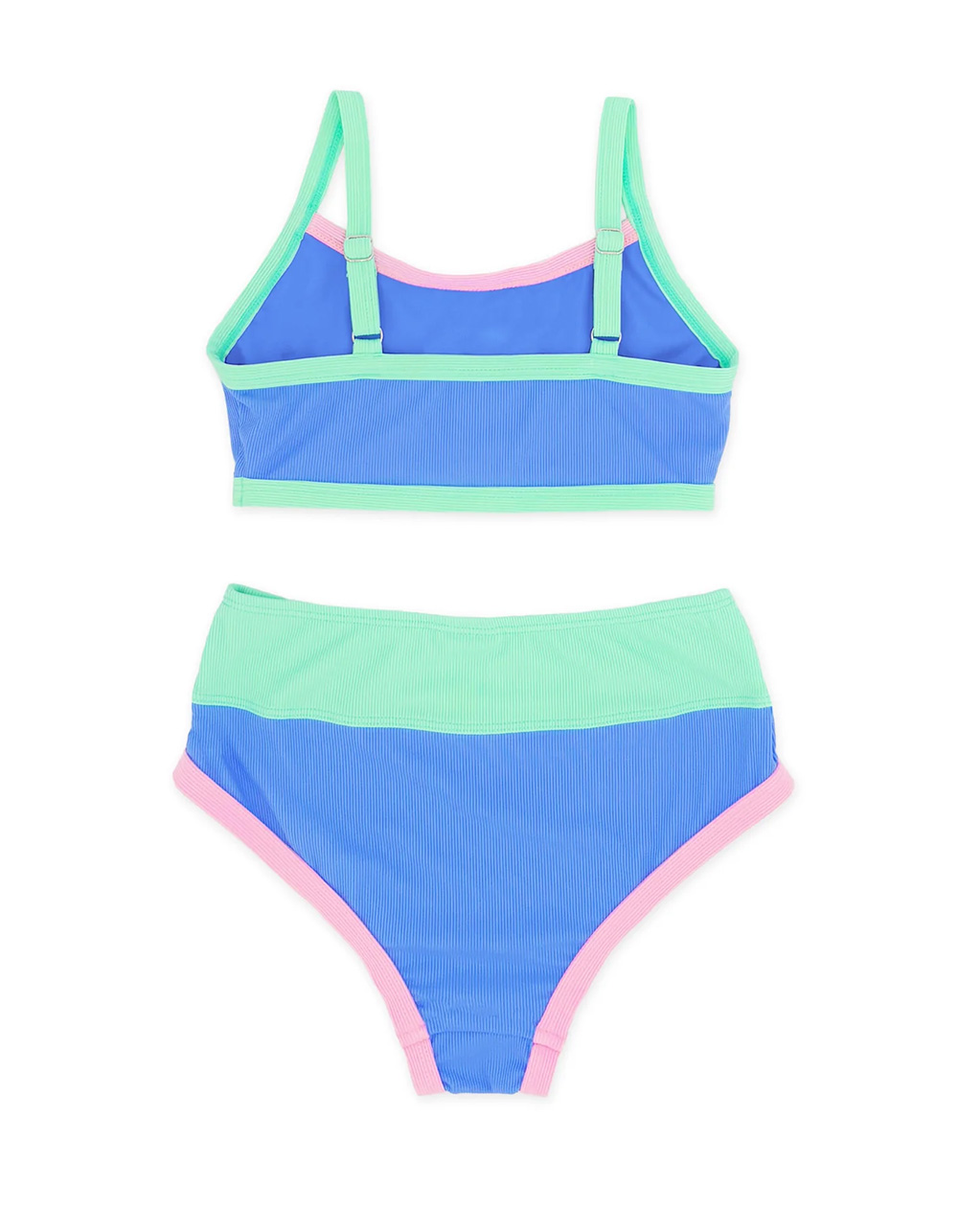 FEATHER 4 ARROW Retro Ringer Girls Bralette Bikini Set - BLUE COMBO