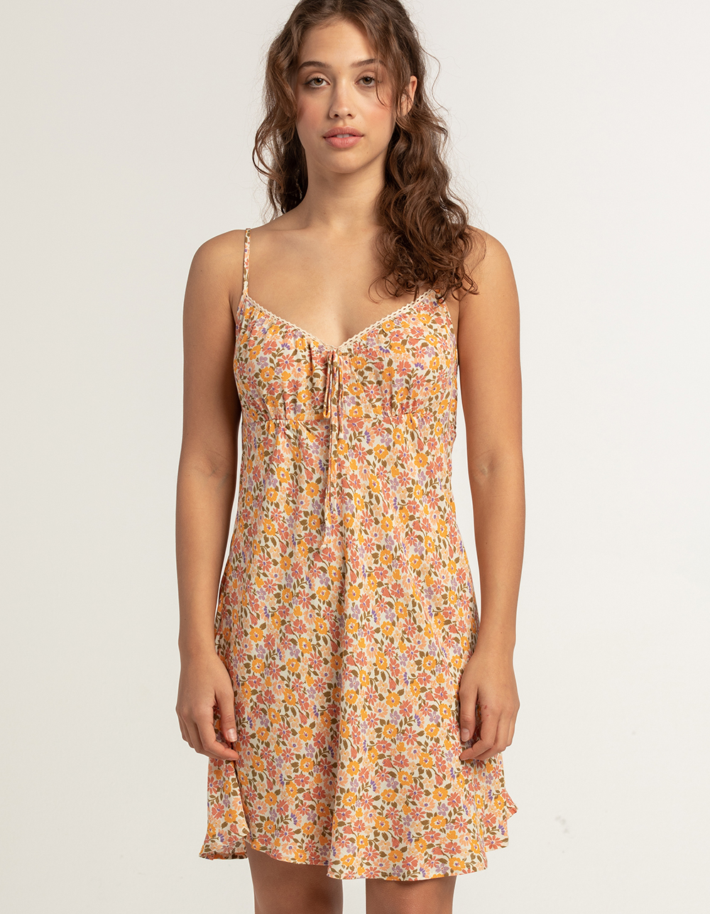 TIMING Ditsy Tie Womens Babydoll Dress Cream Combo Tillys