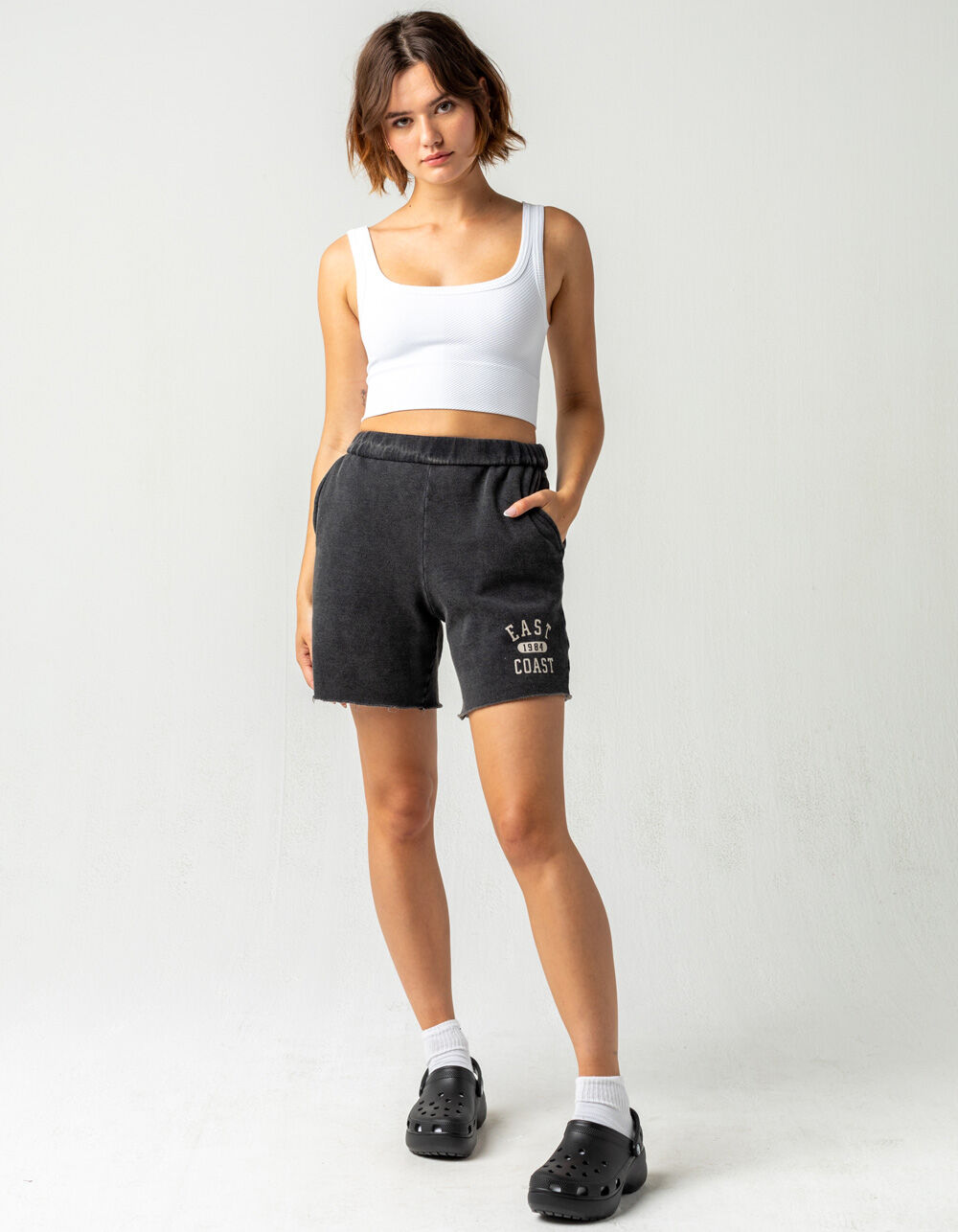 FULL TILT Chevron Rib Womens White Crop Tank - WHITE | Tillys