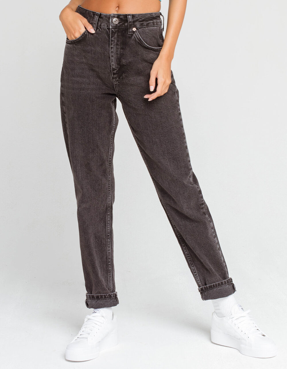 BDG Urban Outfitters Womens Black Mom Jeans - WASH BLACK | Tillys