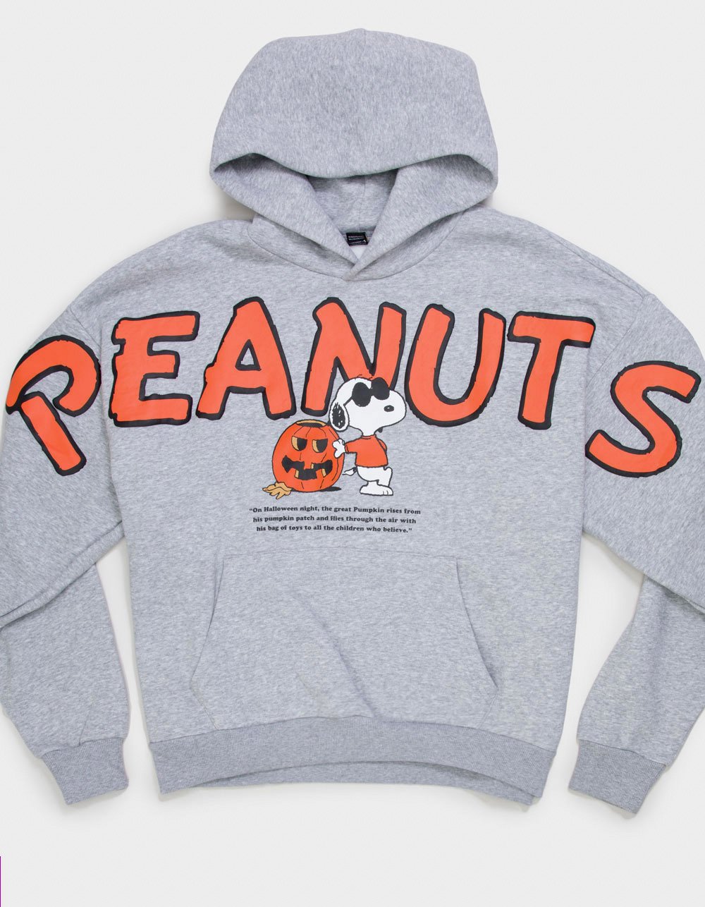 RSQ x Peanuts Joe Cool Mens Oversized Hoodie - HEATHER GRAY