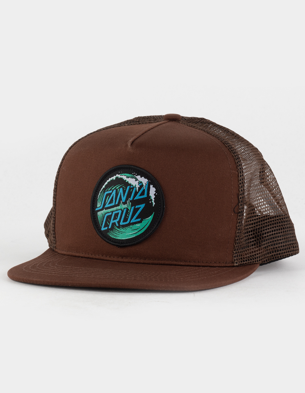 Santa Cruz Wave Dot Patch Mesh Trucker Hat - Brown - One Size